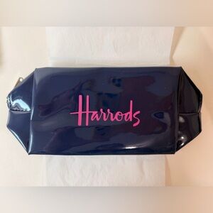 Harrods Midnight Blue Gloss Pouch | Barbie Pink Logo Makeup Bag